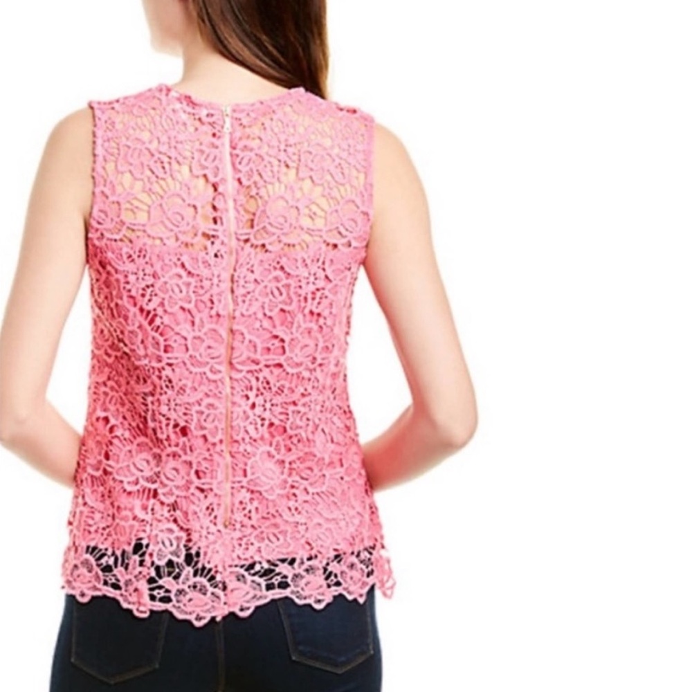 Lace Sleeveless Top Coral MSRP $89 - Picture 7 of 7